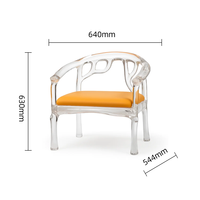 JingYue chaise élégante en résine transparente de luxe personnalisée meubles fabriqués à la main pour espaces commerciaux hôtels salons