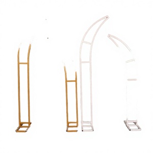 Arche de mariage Feiyue en métal écologique de haute qualité, ensemble de 2 pièces, design floral doré pour la décoration de scène de mariage - Product Image 2