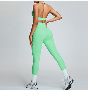 Baby Pink blu 2 pezzi da donna Set da Yoga da allenamento sportivo per Fitness con <span class=keywords><strong>reggiseno</strong></span> e Leggings da palestra - Product Image 3