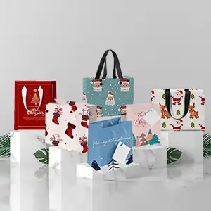 卸売ブランド服ジュエリー化粧品クラフトハンドル包装クリスマスクラフト高級ショッピングギフトカスタマイズ紙袋
