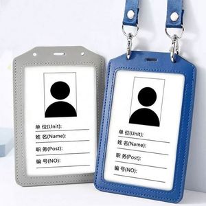 Porte-badge vertical double en cuir PU de style vintage avec protection RFID, porte-cartes d'identité et de crédit transparent - Product Image 5
