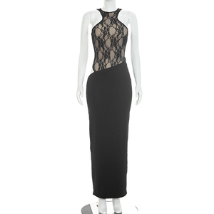 Vestido de Noche Elegante para Mujer Viviblook D26DS244, Nuevo, Sexy, con Encaje y Parches, Sin Mangas, Maxi - Product Image 5