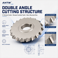 Fraise à double angle en carbure, fraise à rainurer en V, pointe brasée, 60, 90, 120 degrés, taille personnalisée pour l'usinage des métaux