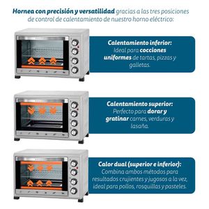 Forno Elettrico Multifunzione da Banco 38L 2000W Grigio per Cuocere e Arrostire - Product Image 5