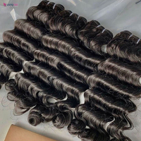 Venta al por mayor 100% cabello humano tejido cabello virgen cuerpo ondulado paquetes con encaje Frontal crudo vietnamita Remy cutícula pelo vendedor a granel