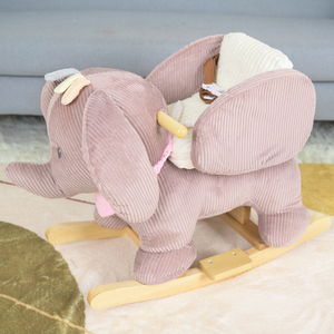Animal personnalisé chaise à bascule pour enfants éléphant en peluche doux équitation enfants en bois bébé cheval à bascule - Product Image 6