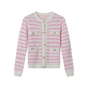 Suéter de Punto Personalizado OEM y ODM, Diseño Jacquard de Manga Larga para Invierno, Cárdigan para Mujer - Product Image 5