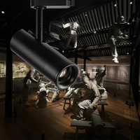 Lampu Sorot LED COB 12W Dapat Diredupkan, Dapat Diperbesar, Konstruksi Aluminium Modern, CRI 97, Sudut Sinar 10-60, 3000K-6000K, Museum Seni, 720lm