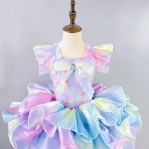 Disfraz <span class=keywords><strong>de</strong></span> Princesa <span class=keywords><strong>de</strong></span> Ballet para Niñas <span class=keywords><strong>de</strong></span> Año Nuevo, Lindo Vestido <span class=keywords><strong>de</strong></span> Tul con Lentejuelas para Actuación, Vestido <span class=keywords><strong>de</strong></span> Gasa con Volantes <span class=keywords><strong>de</strong></span> Spandex/Algodón para Niñas - Product Image 2