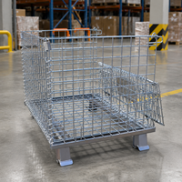 Conteneur en treillis métallique en acier au carbone pour la logistique, pliable, empilable, pour stockage industriel, galvanisé, pour entrepôt, fabricant