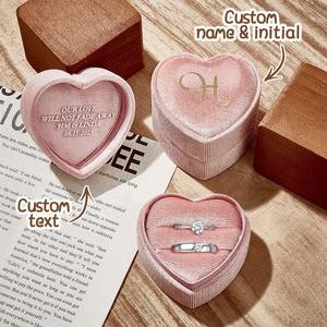 <b>Heart</b> <b>Shaped</b> Corduroy Ring <b>Box</b> Custom Ring Proposal Wedding Customization One-Piece Custom - Product Image 2