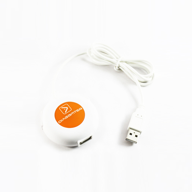 Click Link 2.0 Easy-to-Use USB Button Webkey with 3 Port Hub Smart Round Website Flyer Key Reprogrammable Flyer Buttons Hub