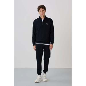 Conjunto Deportivo Air Jones Herbert para Hombre, Cuello Alto, Azul Marino, Mezcla de Algodón, Poliéster y Elastano para Ropa Casual y Deportiva - Product Image 1