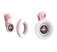 Lensa Zoom 2-in-1 BST Berkualitas Tinggi 15x Kaca Sudut Lebar Auto Fokus 53 Lampu LED Terbaik untuk Selfie Ring Flash Kecantikan