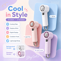Ventilateur portable compact sans pales, pliable, alimenté par USB/solaire, en plastique, avec écran numérique, pour hôtel, bureau, usage extérieur