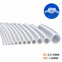 Tuyau en silicone transparent flexible, diamètre intérieur 2,3-70 mm, diamètre extérieur 1-80 mm, tuyau transparent pour le transfert de fluides, résistant aux produits chimiques industriels et de laboratoire