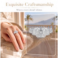 Bague en argent S925 plaqué or 18 carats avec moissanite, personnalisable en gros, pour cérémonies de fiançailles