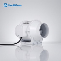 Ventilateur de ventilation 4'' Hongguan à flux mixte 100mm, ventilateur en ligne 110V/230V, système de ventilation d'air frais, ventilateur d'extraction pour tente de culture