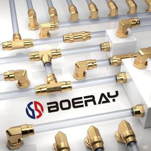 Boeray Forged Brass Push-in Round Head Air Tee Fitting for Truck <b>Trailer</b> <b>Tractor</b> - Product Image 5