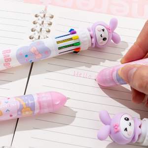 कस्टम लोगो 10-रंग बॉलपॉइंट पेन प्यारा खरगोश कार्टून डिजाइन बहु-रंग प्लास्टिक पेन 0.5 मिमी लेखन प्रचार स्टेशनरी - Product Image 4
