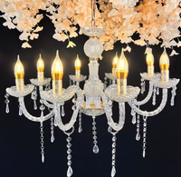 Lustre LED en fer rétro européen à 6/8 têtes, alimenté par courant alternatif, luminaire suspendu pour décoration de plafond de mariage luxueux