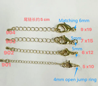 Chaîne d'extension de 50 mm avec fermoirs mousquetons pour la fabrication de bijoux DIY, bracelets et colliers