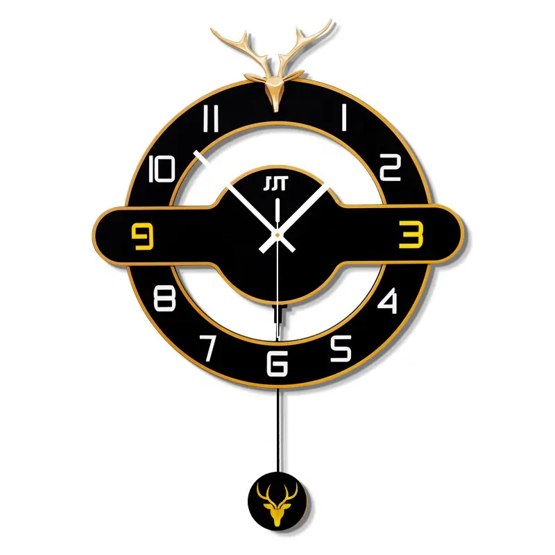 2020 New Design European Style Fashion Dear Decoration Wall Clock