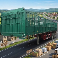 Semi-remorque JINFENG 60 tonnes, 3 essieux, 15 m, à double pont, en acier, à ridelles hautes, automatique, pour le transport de bétail et d'animaux