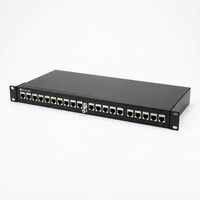 Panneau de brassage vierge blindé 1U 24 ports, 19 pouces, montable en rack horizontal, STP FTP, cadre Keystone vide, noir CPL-NAF-1U024R-HM