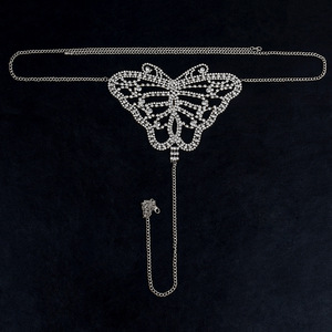 BINSHUO - Cadena de cuerpo sexy de aleación con diamantes de imitación brillantes y mariposa chapada en oro para bikini y lencería - Product Image 4