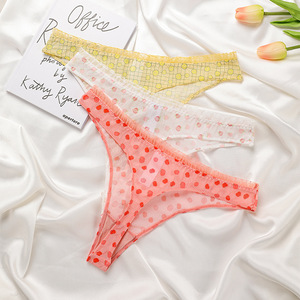JENGS, ODM/OEM, Tangas de encaje para mujer, encaje sin costuras de frutas para mujer, corte por láser, tangas estampadas sexis con espalda en T, bragas para mujer - Product Image 2