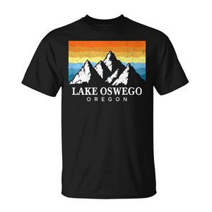 T-shirt imprimé montagne Lake Oswego Oregon, souvenir de randonnée vintage - Product Image 2