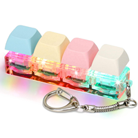 MC Wholesale Stress Relief LED Light Mechanical Keycap Keychain Keyboard Keyring Fidget Clicker Decompression Toys