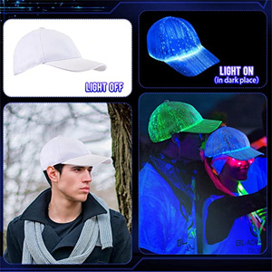Casquette de baseball LED <span class=keywords><strong>lumineuse</strong></span> 6 couleurs en gros, à fibre optique, rechargeable par USB, alimentée par batterie, pour les fêtes de remise des diplômes, Thanksgiving <span class=keywords><strong>et</strong></span> Noël - Product Image 5