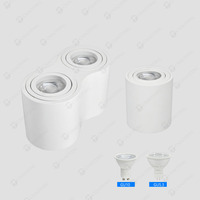 Nuevo Marco de luz redondo hacia abajo montado en superficie MR16 carcasa Interior COB focos GU10 lámpara cabeza accesorio foco LED Downlights