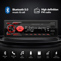 Lecteur MP3 universel 1 DIN pour voiture, double ports USB Type-C, émetteur FM, chargeur de voiture, radio stéréo mains libres 5.0, RGB 7 couleurs