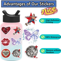 50 autocollants Y2K pour filles, imperméables, pour décorer ordinateur portable, tasse, skateboard, vélo, bagages, pour adolescents et adultes, autocollants en vinyle