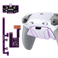 Kit de palettes RISE4 Plus MAX en plastique caoutchouté blanc-gris avec boutons arrière Remap et fonction Click for Stops pour boîtier de manette