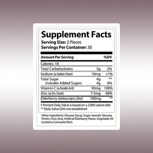 อาหารเสริมสังกะสีพร้อมต้นเอลเดอร์เบอร์รี่บริสุทธิ์ช่วยลดความเครียดรักษาความผ่อนคลาย - Product Image 2