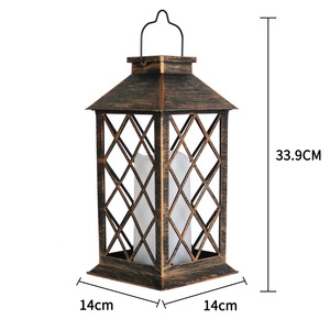 Lanterne solaire vintage MM pour extérieur - Lumière décorative de jardin, pelouse, villa, paysage avec effet de flamme vacillante - Product Image 2