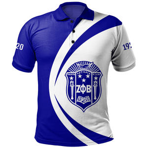 Stampa on Demand <span class=keywords><strong>Polo</strong></span> francese Zeta Phi Beta comoda traspirante di alta qualità a maniche corte estive con Top di fabbrica - Product Image 3