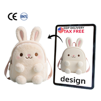 Sac à dos en peluche ours en peluche dessin animé Kawaii sac d'école en peluche Kawaii doux et chaud personnalisé peluche
