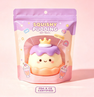 Sachet d'emballage refermable en plastique imprimé en gravure, résistant à l'humidité, pour jouets souple anti-stress