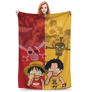 Manta con estampado de <span class=keywords><strong>manga</strong></span> de anime de una pieza para hombres y mujeres, mantas ultrasuaves para cama, varios tamaños - Product Image 1