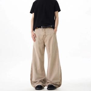 Jean délavé rétro 2025 pour homme, coupe décontractée ample, style tendance, personnalisable en matière de lavage - Product Image 4