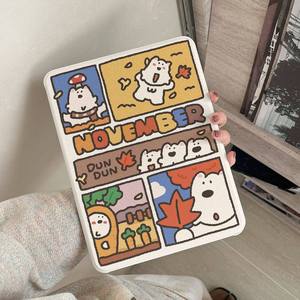 Funda para <span class=keywords><strong>iPad</strong></span> con diseño de cachorro y hoja de arce de dibujos animados, con ranura para lápiz y soporte giratorio, para <span class=keywords><strong>iPad</strong></span> Pro 11/Air 12.9/Mini 6 - Product Image 3