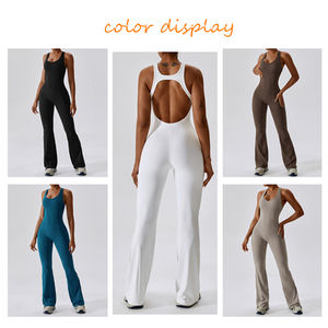 Combinaison de sport populaire OEM, dos ouvert, combinaison athlétique, salopette de yoga, vêtements de sport pour femmes, combinaison de sport pour la salle de sport, combinaison de fitness - Product Image 5