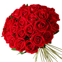 Roses Artificielles Rouge, Simulation de Roses Simples Blanches, Lots de Bouquets Roses, Décoration de Mariage Bleue, Haute Qualité en Vrac