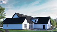 Maison conteneur préfabriquée double couche à plat Fournisseur de toit en pointe de villa Panneau sandwich en acier préfabriqué avec garage