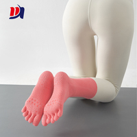 Échantillon gratuit 5 doigts orteil chaussettes yoga chaussettes anti-dérapant coton orteil chaussettes sport